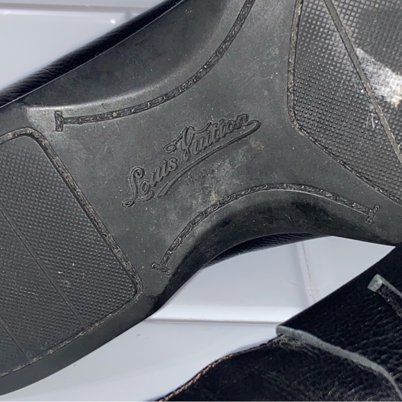 Louis Vuitton LV Dress Shoes Loafers Oxford Leather Black Men’s UK 7.5 US 8.5 - Picture 8 of 12